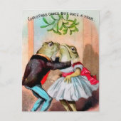 ヴィンテージミストレトーフログスクリスマスポストカード ポストカード (正面)