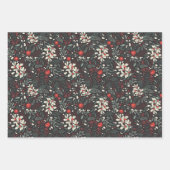 ヴィンテージミストレ葉ー、ホリーの果実 ラッピングペーパーシート (正面3)