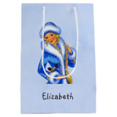 ヴィンテージミセスクロースウォーター色クリスマスカスタム ミディアムペーパーバッグ (裏面)