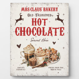 ヴィンテージミセス・クロースベーカリーホットチョコレートクリスマス フォトプラーク