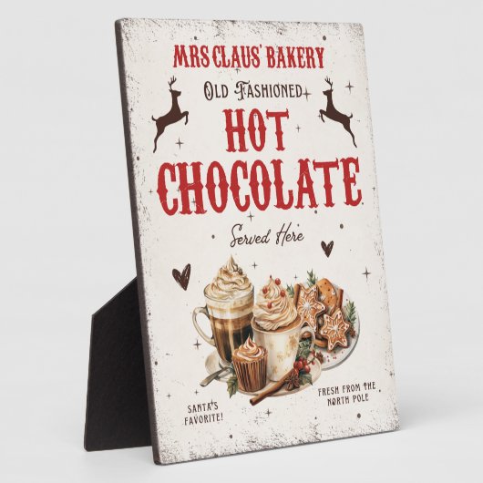ヴィンテージミセス・クロースベーカリーホットチョコレートクリスマス フォトプラーク (側面)