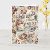 ヴィンテージミセス・ティギー・ウィンクル・コラージュ素朴物語 カード (黄色い花)