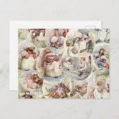 ヴィンテージミセス・ティギー・ウィンクル・コラージュ素朴物語 ポストカード (正面/裏面)