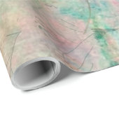 ヴィンテージミックスメディアレトロピンクフローラ白素朴 ラッピングペーパー (ロールコーナー)