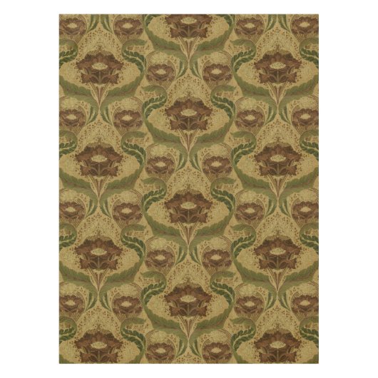 ヴィンテージミッションスタイル紅花模様 テーブルクロス (正面)