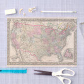 ヴィンテージミッチェル統一された州の地図(1866) 薄葉紙 (クラフト)