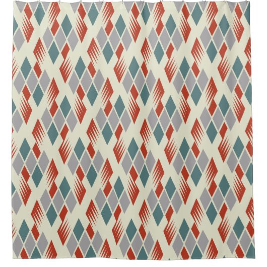 ヴィンテージミッドセンチモダンュリー原子デザインシャワークー シャワーカーテン (正面)