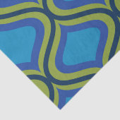 ヴィンテージミッドセンチュリーイエローブルーオージーパターン 薄葉紙 (詳細)