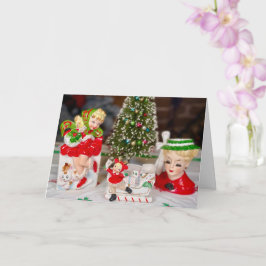 ヴィンテージミッドセンチュリーキッチクリスマス新年 カード