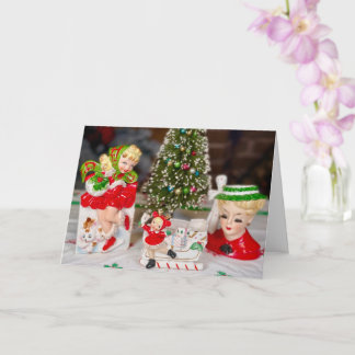 ヴィンテージミッドセンチュリーキッチクリスマス新年 カード