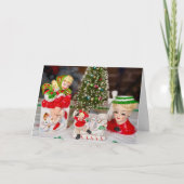 ヴィンテージミッドセンチュリーキッチクリスマス新年 カード (正面)
