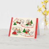 ヴィンテージミッドセンチュリークリスマスカード カード (黄色い花)