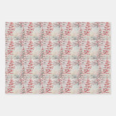 ヴィンテージミッドセンチュリークリスマス（赤と白） ラッピングペーパーシート (正面2)