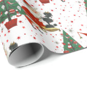 ヴィンテージミッドセンチュリーサンタウィズプードル ラッピングペーパー (ロールコーナー)