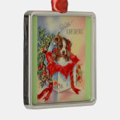 ヴィンテージミッドセンチュリービューティフルベビーボストンテリア メタルオーナメント (右)