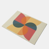 ヴィンテージミッドセンチュリーピンホイールアート ドアマット (アングル)