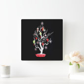 ヴィンテージミッドセンチュリーモダンアジアのクリスマスツリー スクエア壁時計 (ホーム)