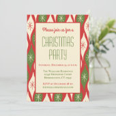 ヴィンテージミッドセンチュリーモダンレトロクリスマスパーティー 招待状 (スタンド正面)
