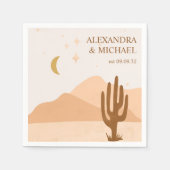 ヴィンテージミッドセンチュリー砂漠結婚の スタンダードカクテルナプキン (正面)