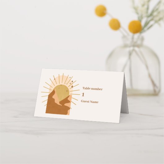 ヴィンテージミッドセンチュリー砂漠結婚の プレイスカード (正面)