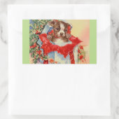 ヴィンテージミッドセンチュリー美しいベビーボストンテリア 長方形シール (バッグ)