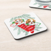 ヴィンテージミッドセンチュリー美しいベビー子犬 コースター (左側)