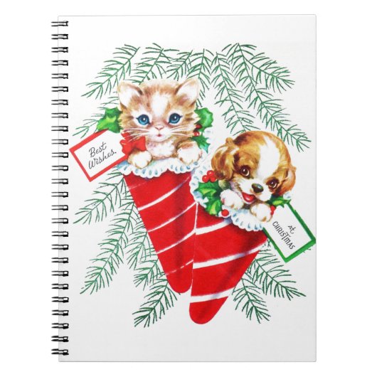 ヴィンテージミッドセンチュリー美しいベビー子犬 ノートブック (正面)