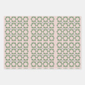 ヴィンテージミッドセンチュリー赤面ピンク、セージ&ブルー ラッピングペーパーシート (正面2)