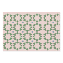 ヴィンテージミッドセンチュリー赤面ピンク、セージ&ブルー