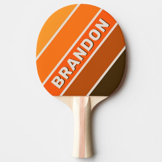 ヴィンテージミッドナイトはっきりしたサンストライプのライズ（名前） 卓球ラケット (正面)