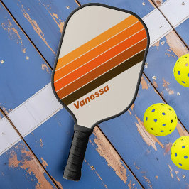 ヴィンテージミッドナイトサンライズストライプネーム入り ピックルボールラケット