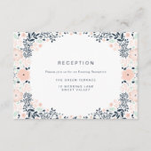 ヴィンテージミッドナイトフローラウェディングレセプションカード エンクロージャーカード (正面)