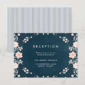 ヴィンテージミッドナイトフローラウェディングレセプションカード エンクロージャーカード (正面/裏面)