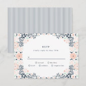 ヴィンテージミッドナイトフローラウェディングRSVPカード 出欠カード (正面/裏面)