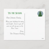 ヴィンテージミッドモダンセンチュリークリスマスツリー シーズンポストカード (裏面)