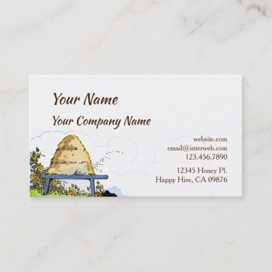 ヴィンテージミツバチとハイブカスタム名刺 名刺 (正面)