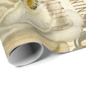 ヴィンテージミツバチ昆虫バラ花束 ラッピングペーパー (ロールコーナー)