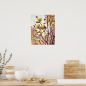 ヴィンテージミツバチ昆虫春ヤナギ花小 ポスター (キッチン)