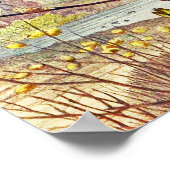 ヴィンテージミツバチ昆虫春ヤナギ花小 ポスター (角)