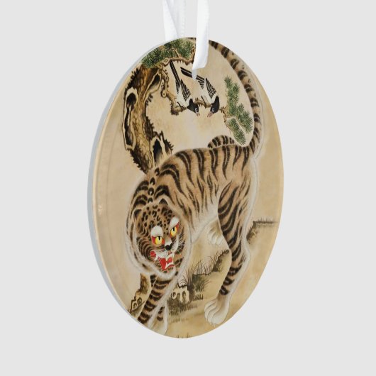 ヴィンテージミナワタイガーアンダーパインツリー オーナメント (正面)