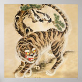 ヴィンテージミナワタイガーアンダーパインツリー ポスター (正面)