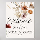 ヴィンテージミニフローラエレガント開花ブライダルシャワー ポスター (正面)
