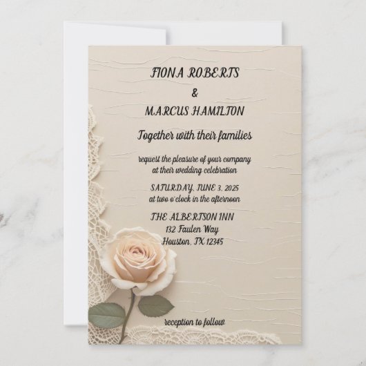 ヴィンテージミニマリストエレガントウェディング招待状 招待状 (正面)