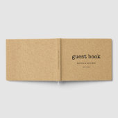 ヴィンテージミニマリストタイプライタークラフトカラー結婚ズ ゲストブック (全面)