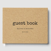 ヴィンテージミニマリストタイプライタークラフトカラー結婚ズ ゲストブック (正面)