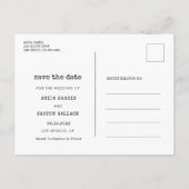 ヴィンテージミニマリストタイプライター日付写真を保存 案内ポストカード (裏面)