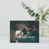 ヴィンテージミニマリストタイプライター日付写真を保存 案内ポストカード (スタンド正面)