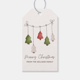 ヴィンテージミニマリストメリークリスマスツリー ギフトタグ