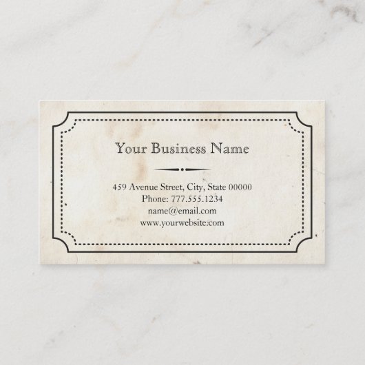 ヴィンテージミニマリスト名刺 名刺 (裏面)