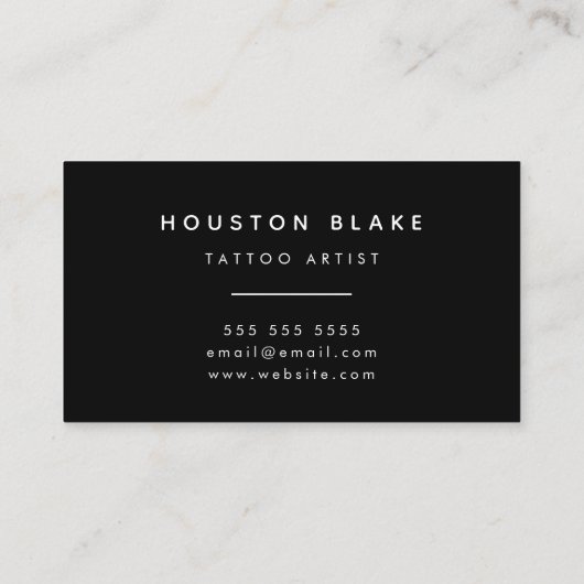 ヴィンテージミニマリスト白黒タトゥーアーティスト 名刺 (裏面)